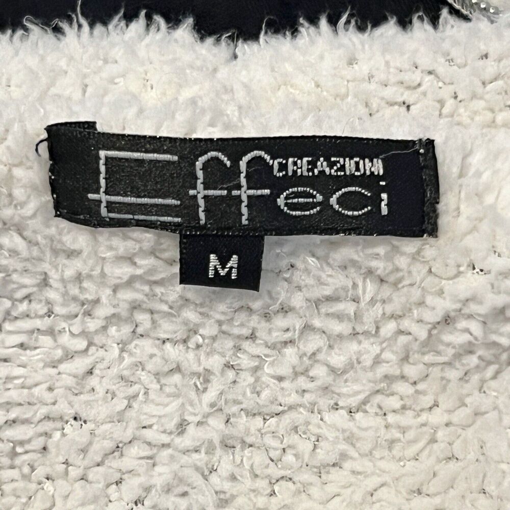 Creazioni Effeci Jacket Hoodie Black White Sherpa Lined Size Medium Winter - Picture 7 of 11